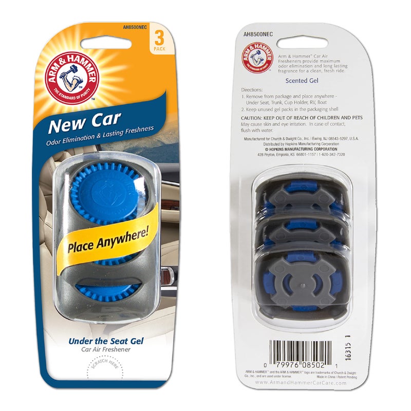 ARM & HAMMER AH8500NEC Under The Seat Air Freshener  New Car  3 Pack - Image 2